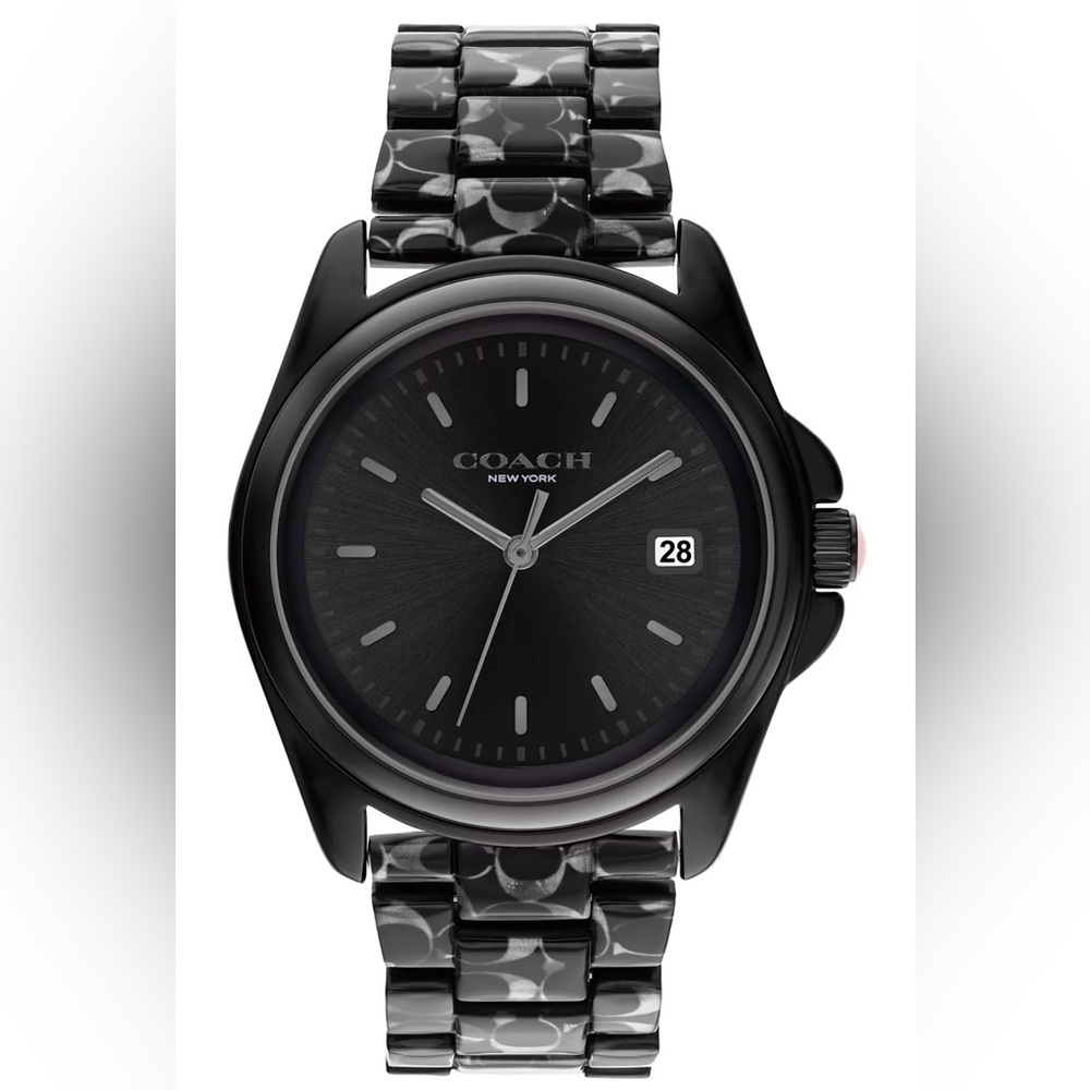 Coach Women's Greyson Black Tortoise Signature C Resin Watch